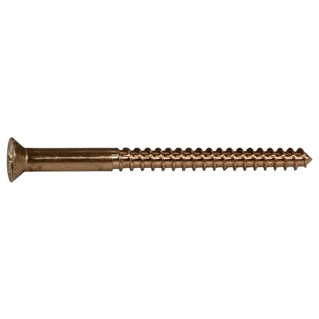 Midwest Fastener Wood Screw, #10, 2-1/2 in, Bronze Steel Flat Head Phillips Drive, 2 PK 931005